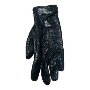 Harley Davidson S Women Black Leather Motorcycle Left GlovePadded Palm Snap Cuff